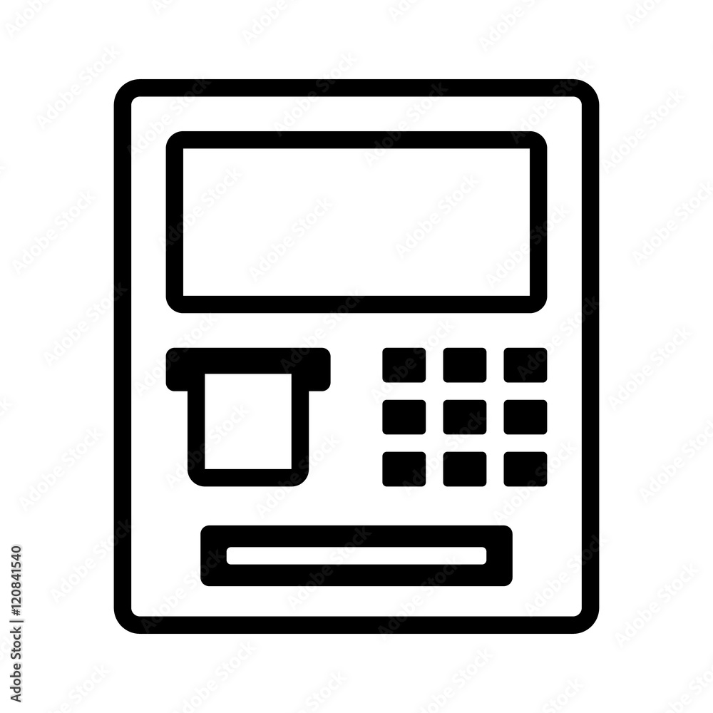 ATM / automated teller machine line art icon for banking apps and websites ATM / automated teller machine line art icon for banking apps and websites