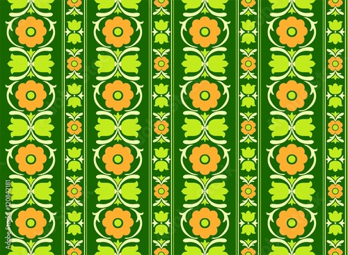 Ornament Muster Hintergrund Folklore Stoffmuster Tapetenmuster Kachel Tilde Gestaltung Homepagehintergrund 70er Jahre Druck Papiermuster Internetseitenmuster Blume Blümchen ländlich bäuerlich