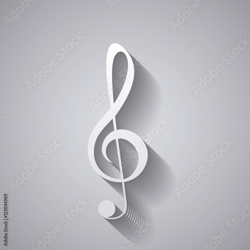 Isolated music note icon. Sound melody pentagram and musical theme. Vector illustration