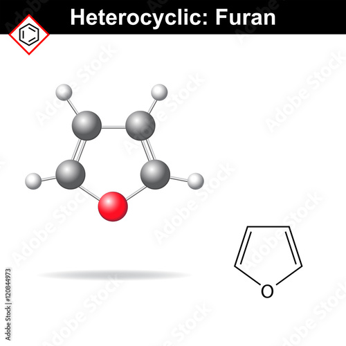 Furan - five-membered organic heterocycle photo