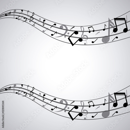 Isolated music note icon. Sound melody pentagram and musical theme. Vector illustration