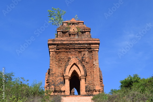 ancient brick Cham Banh It tower and pagoda