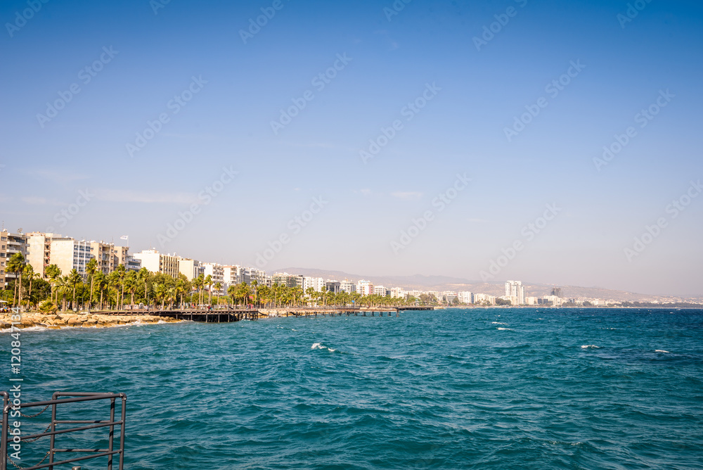 Mediterranean coast in Limassol, Cyprus