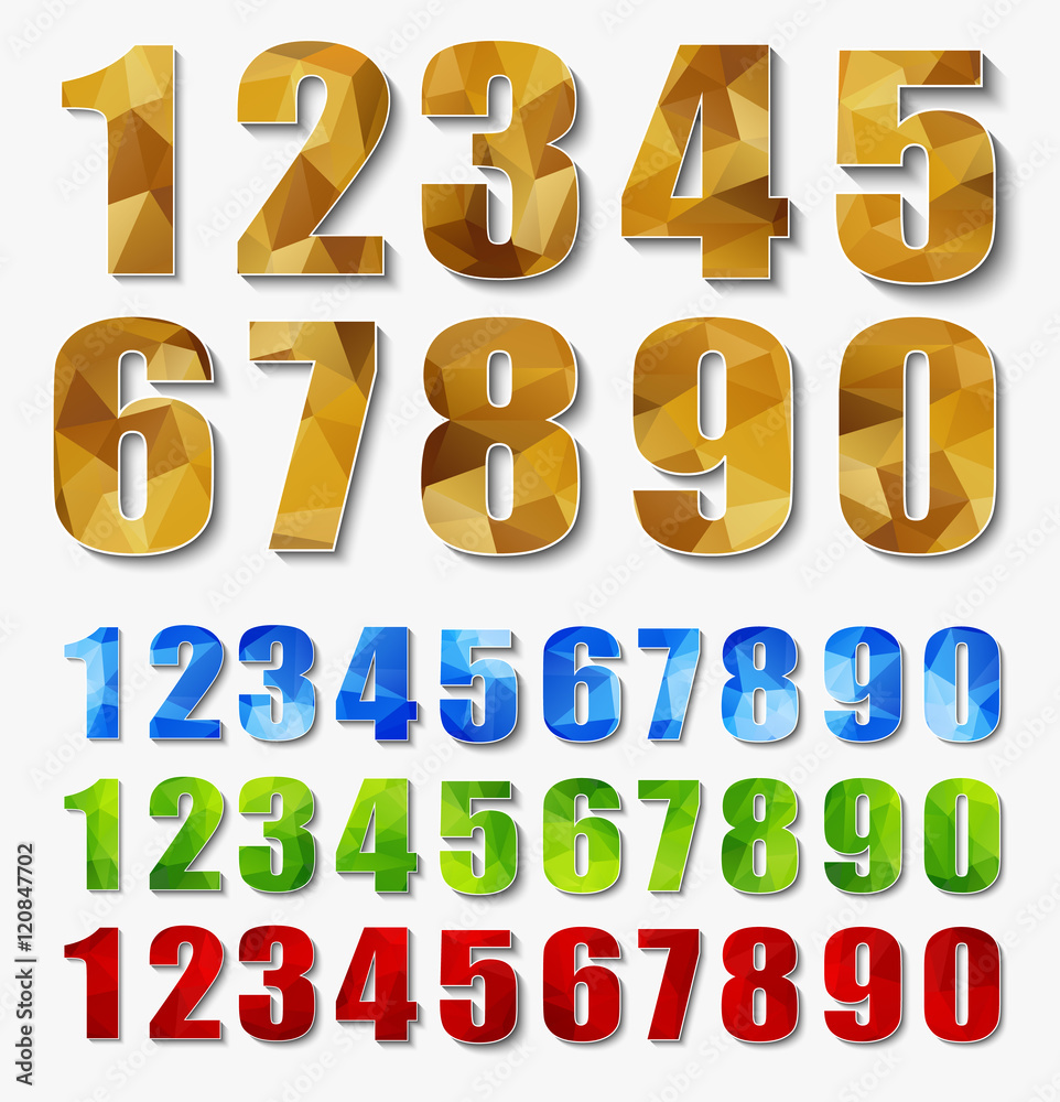 Set polygon numbers from 0 to 9