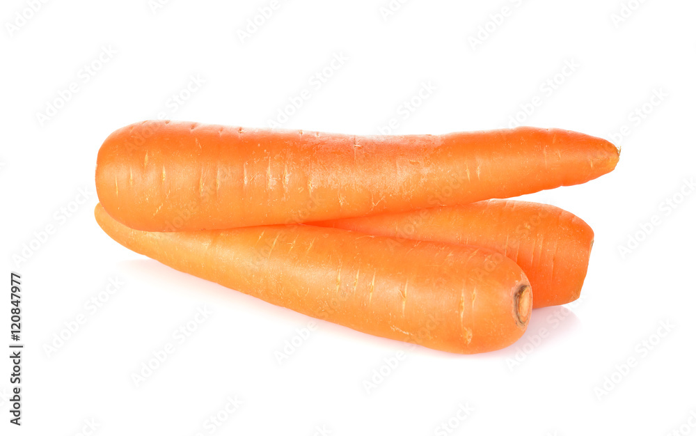 whole unpeeled carrot on white background whole unpeeled carrot on white background