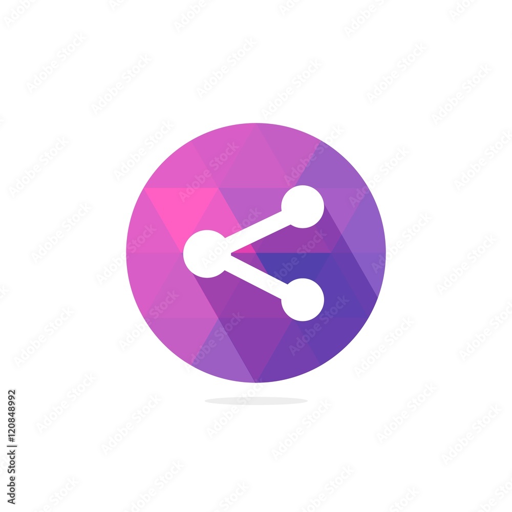 Modern Share Vector Icon with Long Shadow Modern Share Vector Icon with Long Shadow
