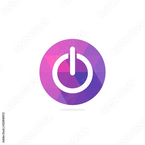Fotografia Modern Power Button Icon with Long Shadow