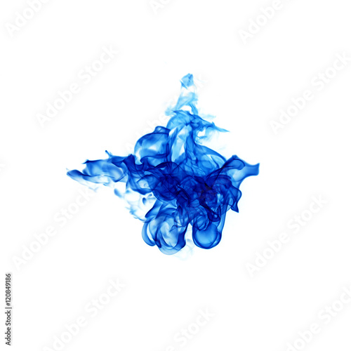 set of blue flames isolated on white background