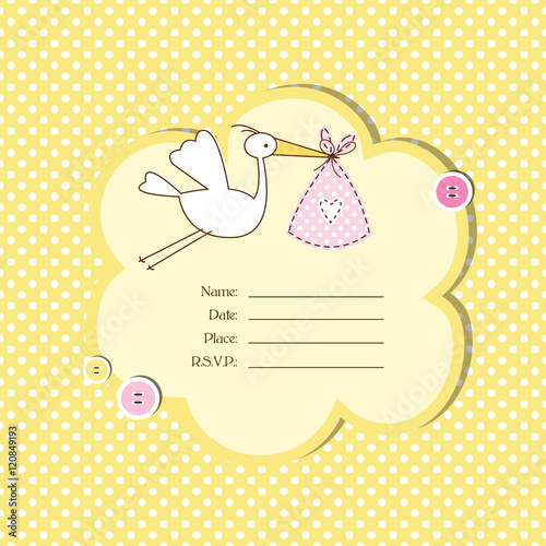 Baby shower invitation with copy space