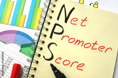 Obraz na plátně Notebook with  sign NPS net promoter score