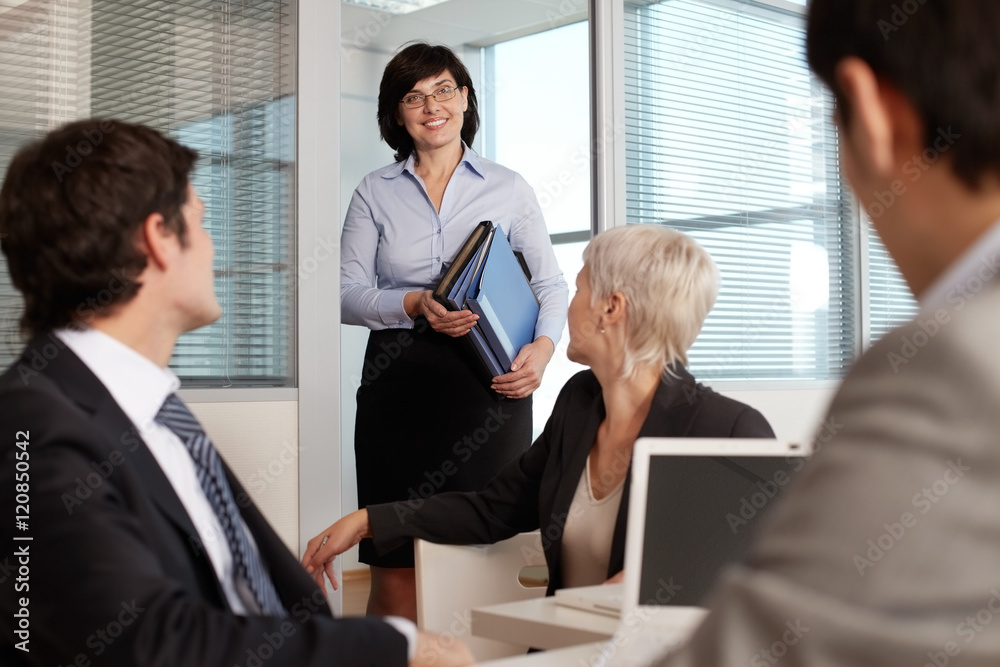 Chief manager commencing morning briefing Chief manager commencing morning briefing