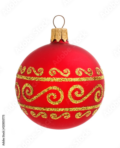 red christmas ball isolated on the background