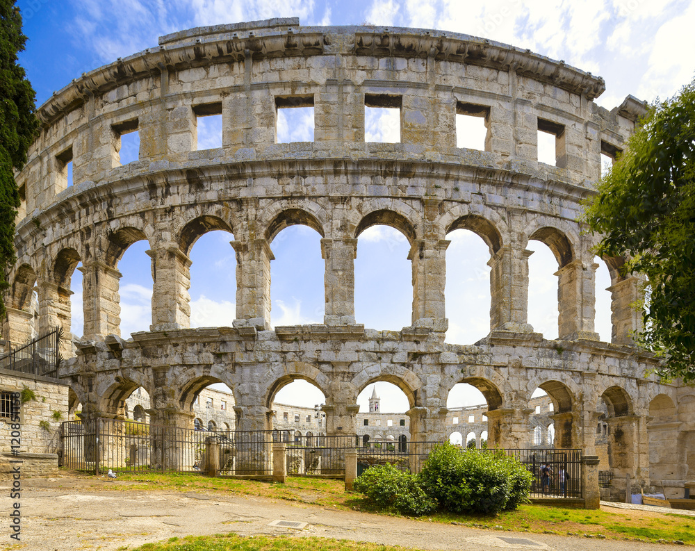 Ancient Roman amphitheater (arena) in Pula. Croatia.