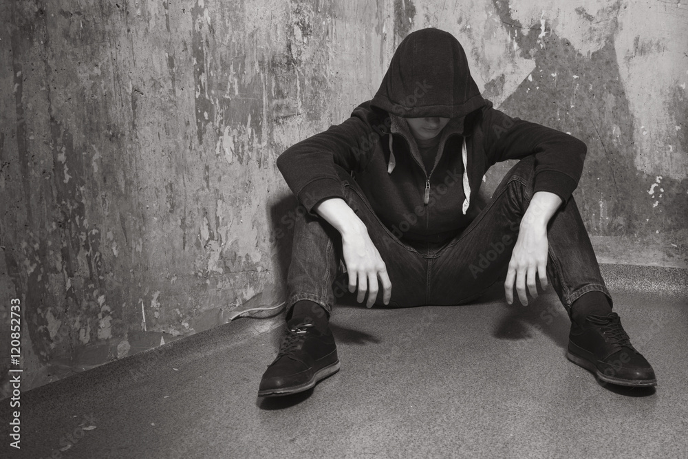 Teenage boy in a deep depression Teenage boy in a deep depression