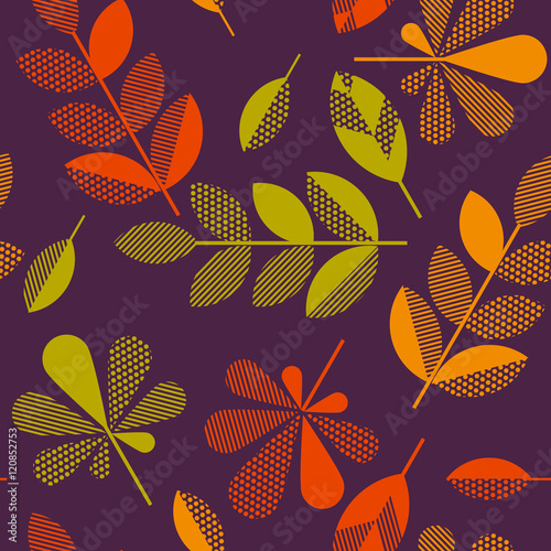 autumn leaves vector illustration abstract. seamless pattern wit