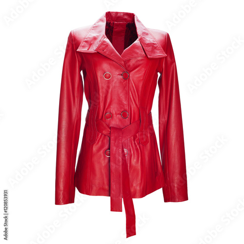 kırmızı deri ceket © karakedi35