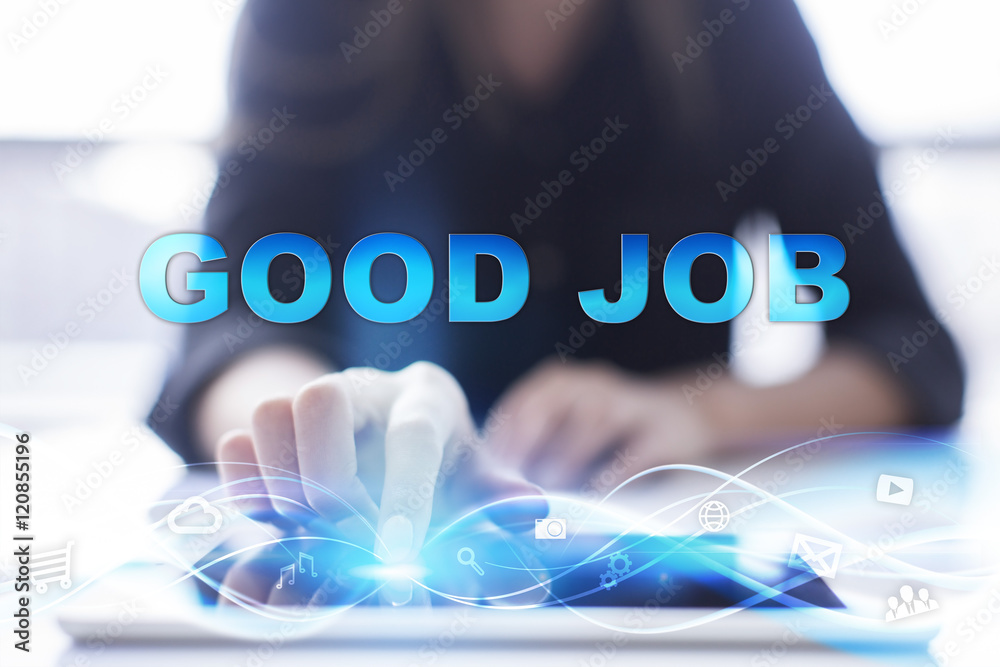 Woman is using modern tablet pc, presssing on touch screen and selecting Woman is using modern tablet pc, presssing on touch screen and selecting