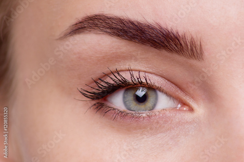 Macro image of woman's eye.