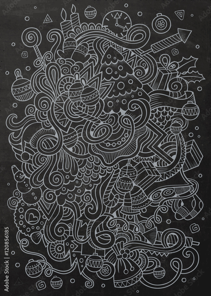 New Year sketch chalkboard