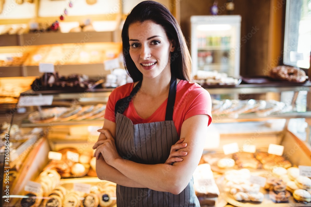 Portrait of female baker smiling