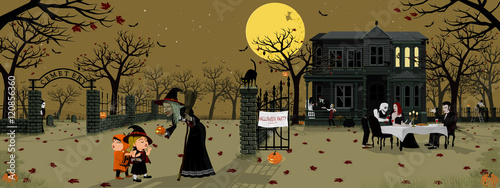 Dark Halloween night party background
