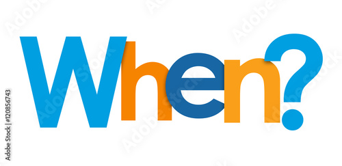 "WHEN?" Vector Overlapping Letters Icon