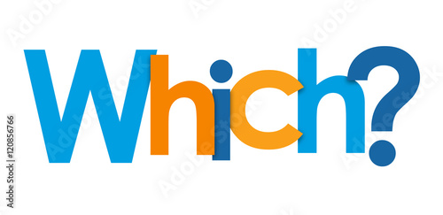 Canvas Print "WHICH?" Vector Overlapping Letters Icon