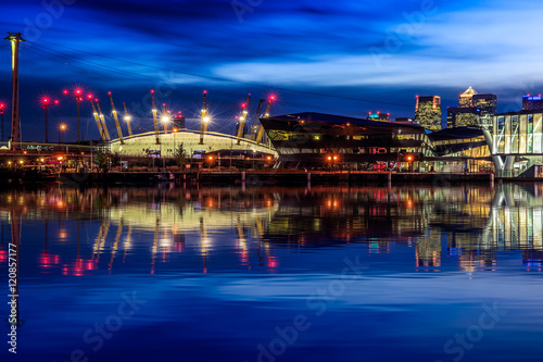 Photography The Crystal and the O2 arena seen from Royal Victoria Dock in London