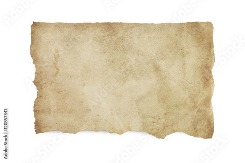 Torn Old Stained Paper with Clipping Path