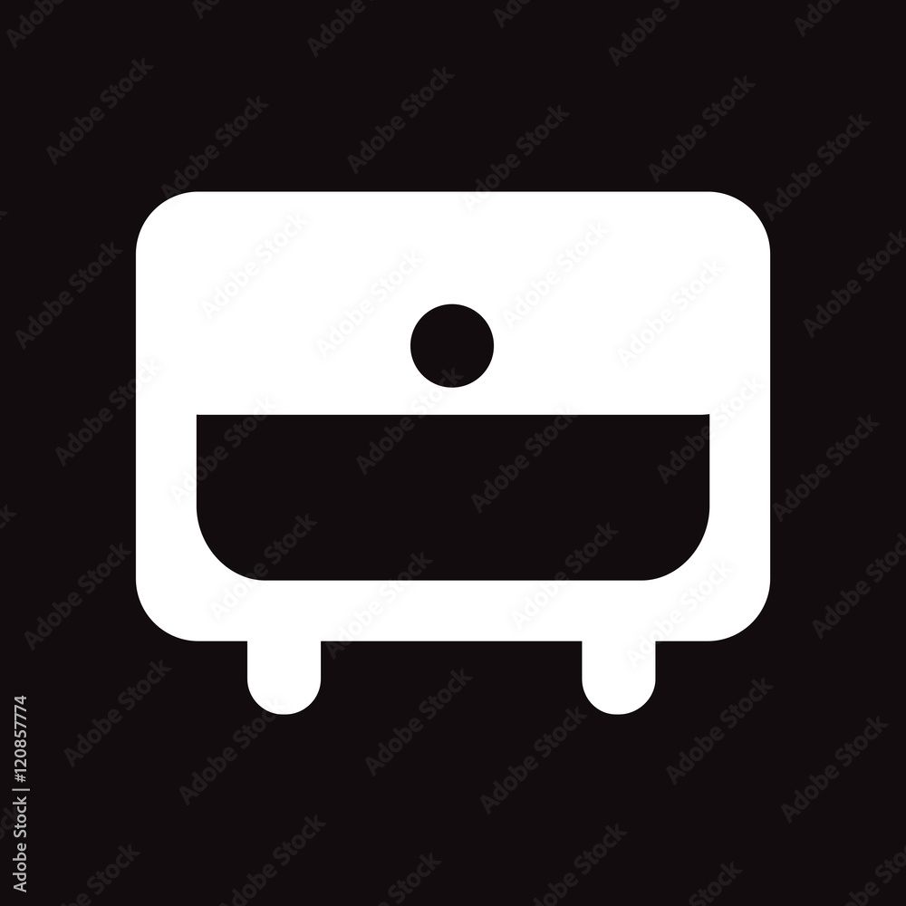 flat icon in black and white style nightstand flat icon in black and white style nightstand