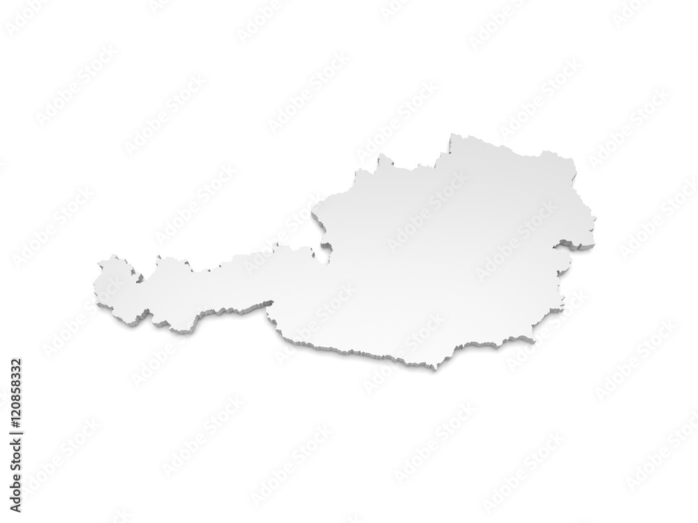 3D Illustration - Karte Österreich