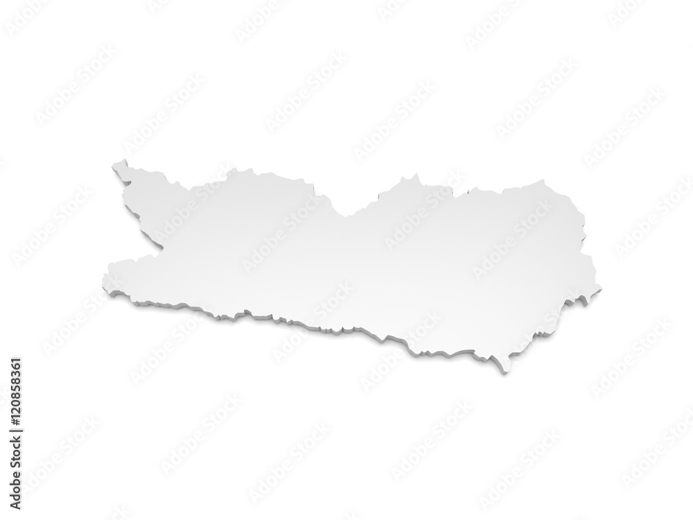3D Illustration - Karte Österreich - Kärnten