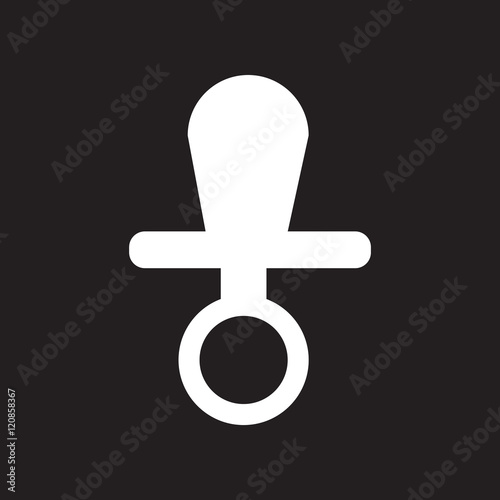 flat icon in black and white style nipple children