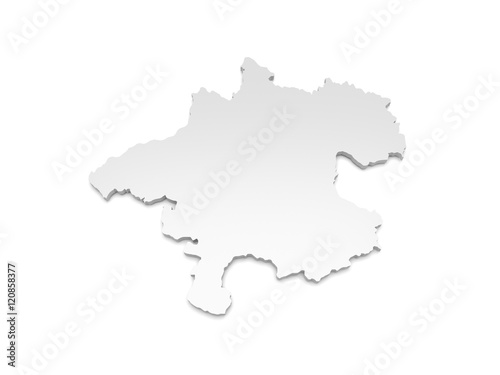 3D Illustration - Karte Österreich - Oberösterreich