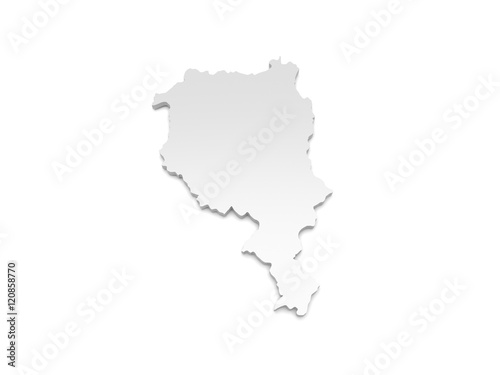3D Illustration - Karte Schweiz - Ticino