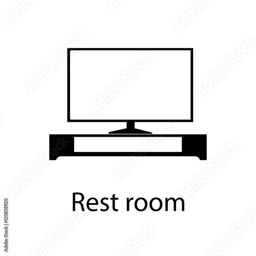 Home and hotel rest room interior with furniture.