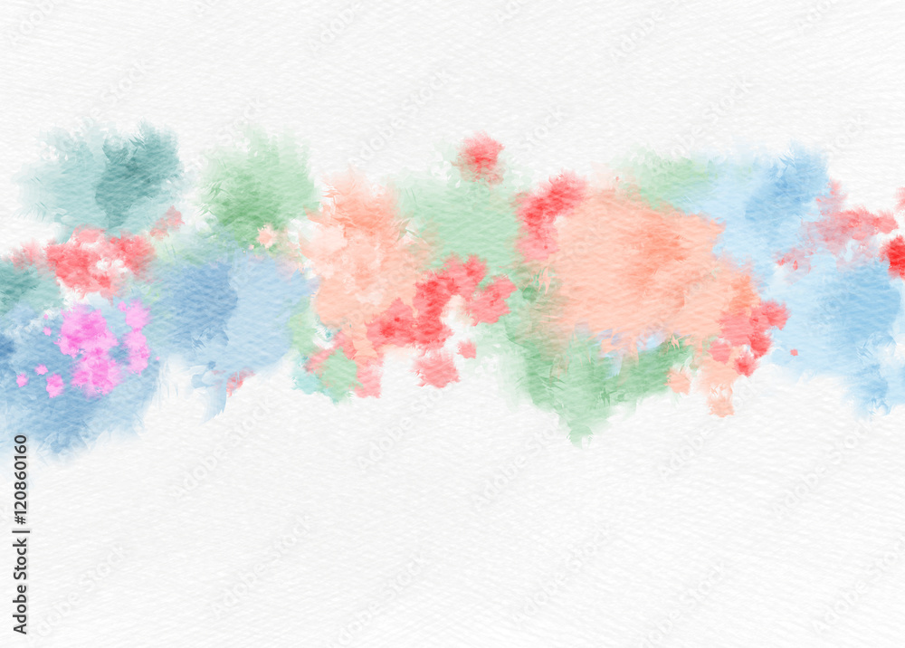 Obraz premium Watercolor flowers on paper texture background. Abstract colorfu