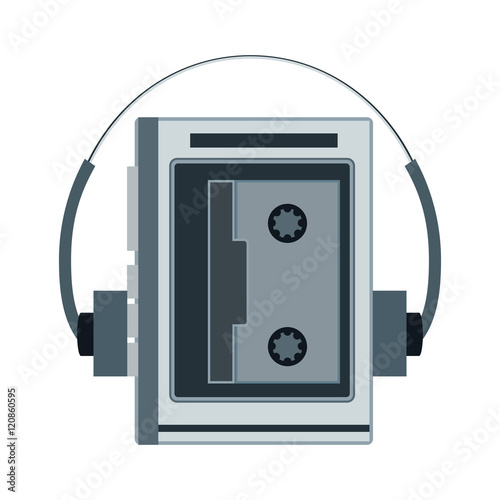Audio cassette player. Retro music gadget from 21-st century.