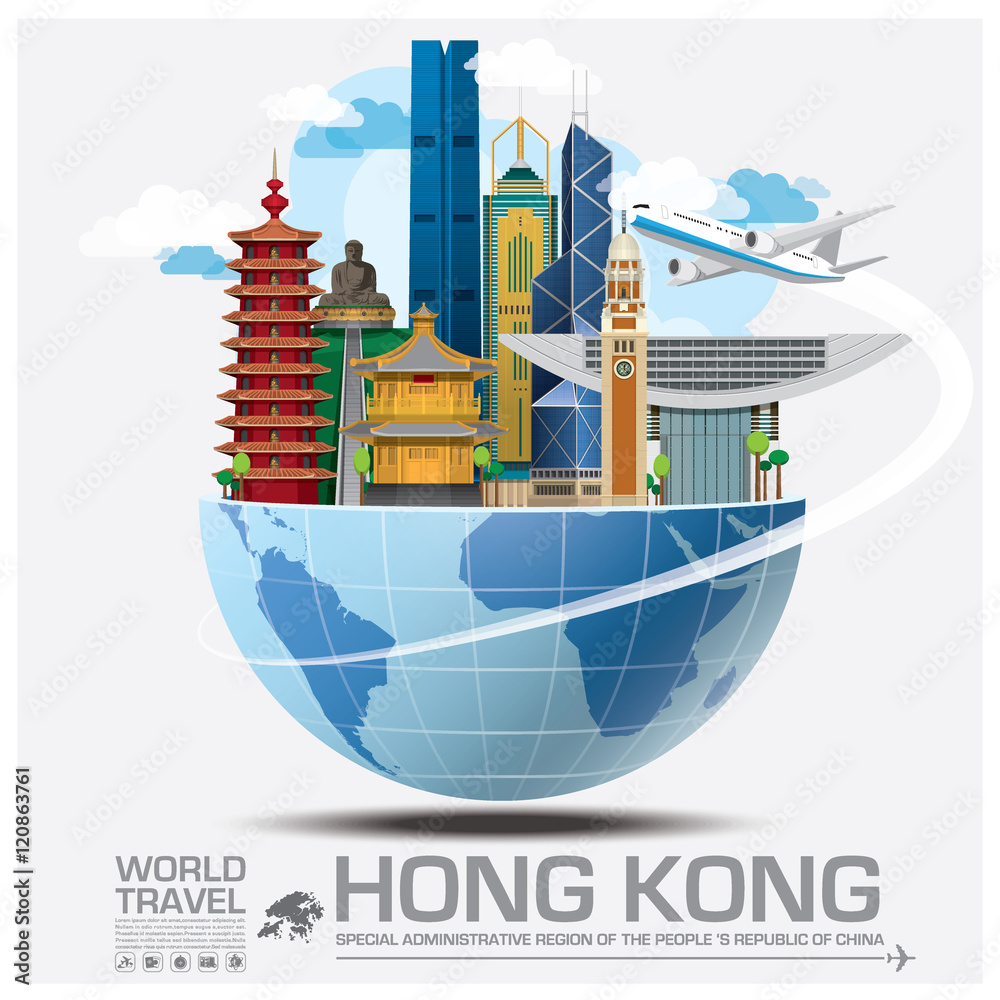 Fototapeta premium Hong Kong Landmark Global Travel And Journey Infographic