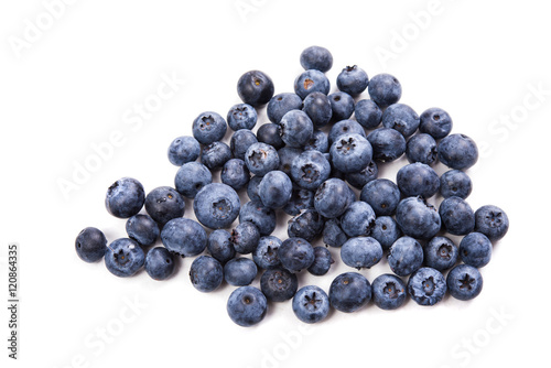 bunch of ripe blueberries isolated macro shot