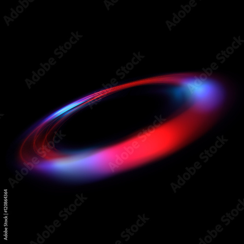 Circular lens flare. Abstract rotational galaxy. Beautiful ellipse border. Luxury shining hole. Rotational lines. Power energy element. Space for message. Abstract ring background.