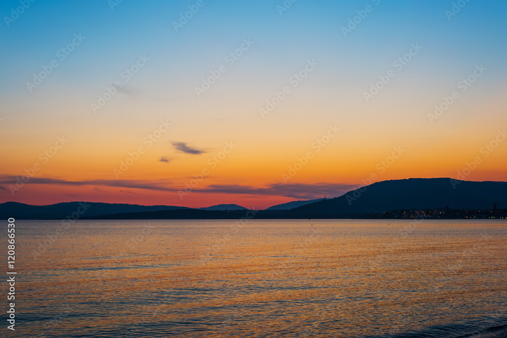 orange and blue sky at sunset