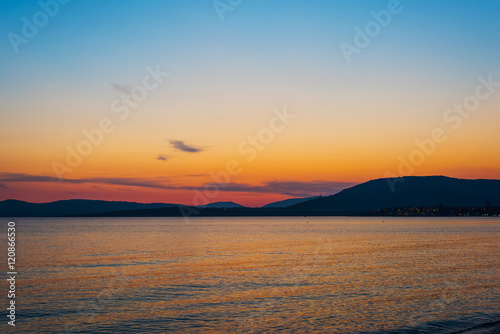 orange and blue sky at sunset