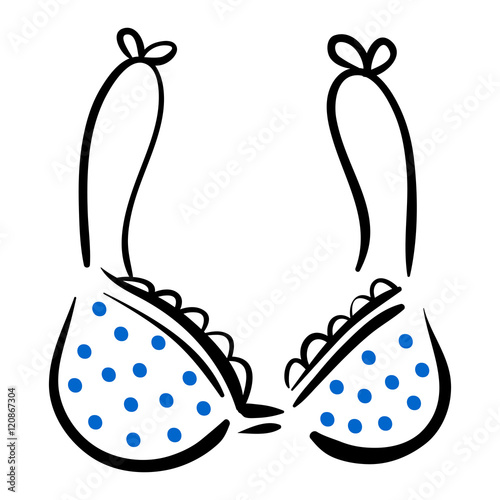 Black and blue brassiere drawing ink sketch