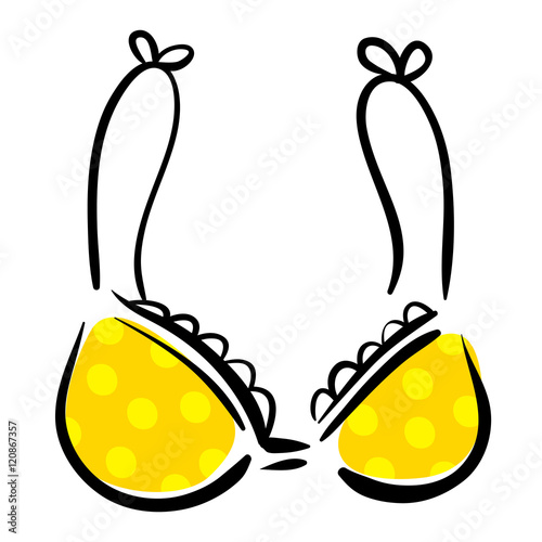 Yellow brassiere drawing ink sketch