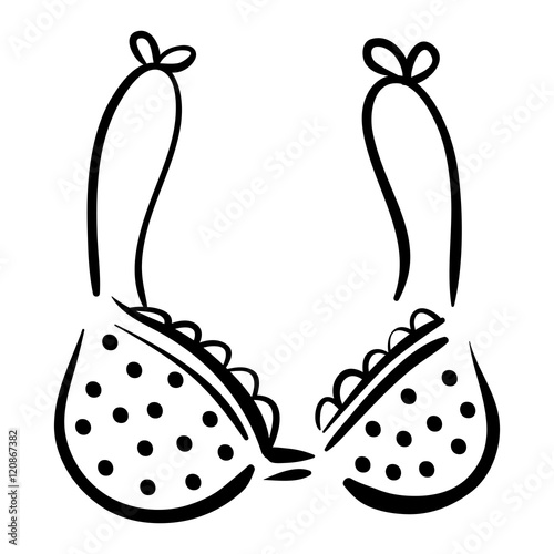 Black brassiere drawing ink sketch