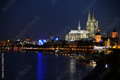 Cologne Cathedral  Dom  and Hohenzollern Bridge  Cologne  Germany