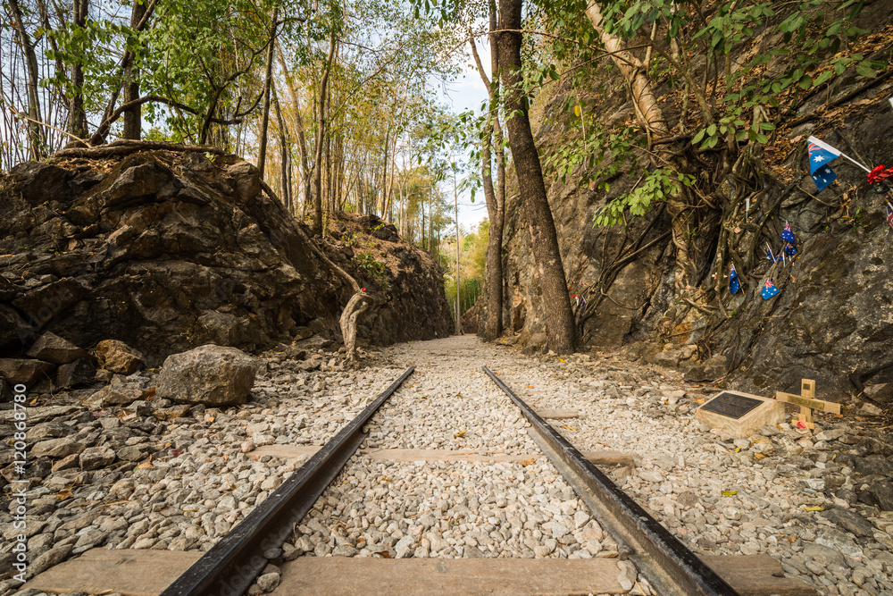 Fototapeta premium Death Railway, Old railway at Hellfire pass, Kanchanaburi
