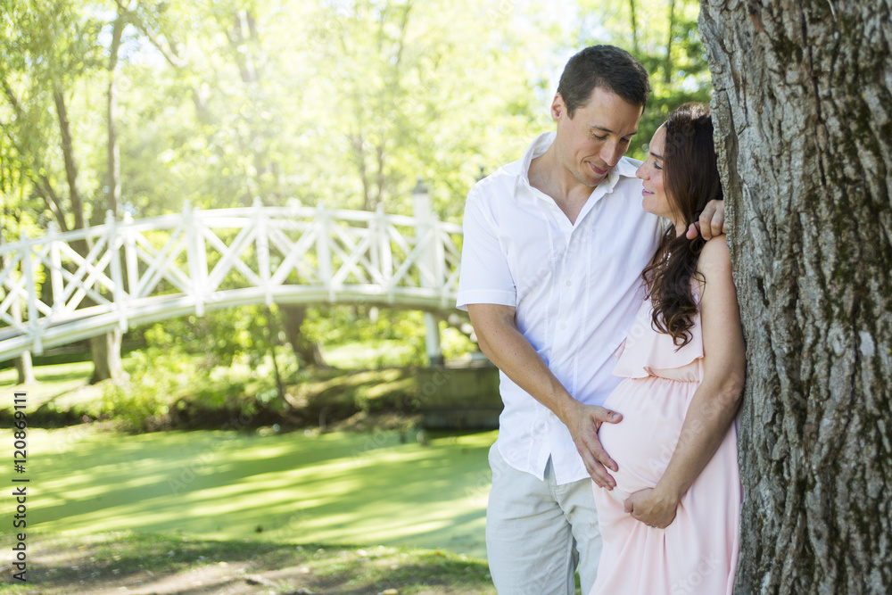 Nice Pregnant couple forest Nice Pregnant couple forest