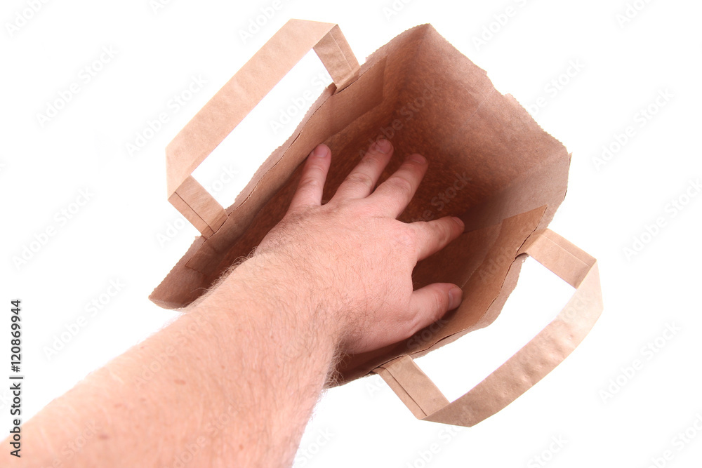 Obraz premium empty paper bag isolated